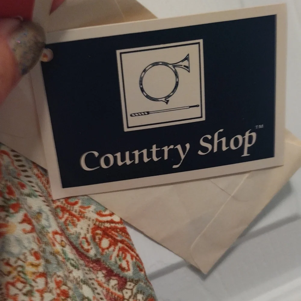 -Vintage Country Shop made in the USA earth tone true wrap lined midi skirt